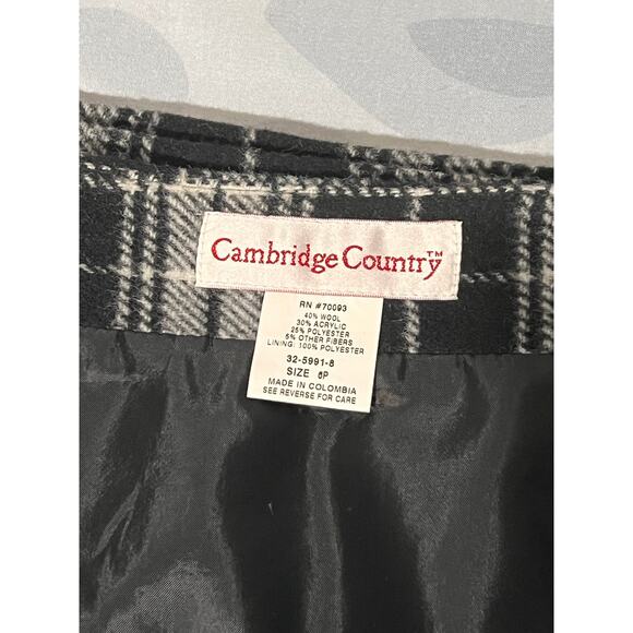 Cambridge Country Plaid Wrap Skirt Fringe Button‎ & Snap Closure Women's Size 6P - Picture 9 of 10